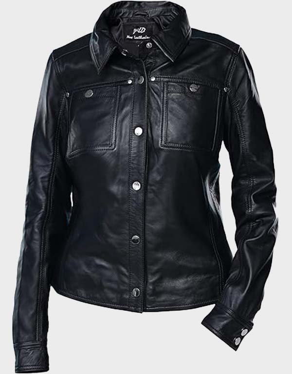 womens button front lambskin black leather jacket womens button front lambskin black leather jacket