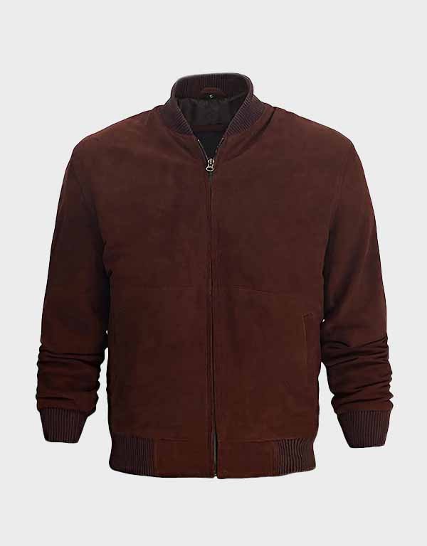 mens dark brown bomber suede jacket mens dark brown bomber suede jacket