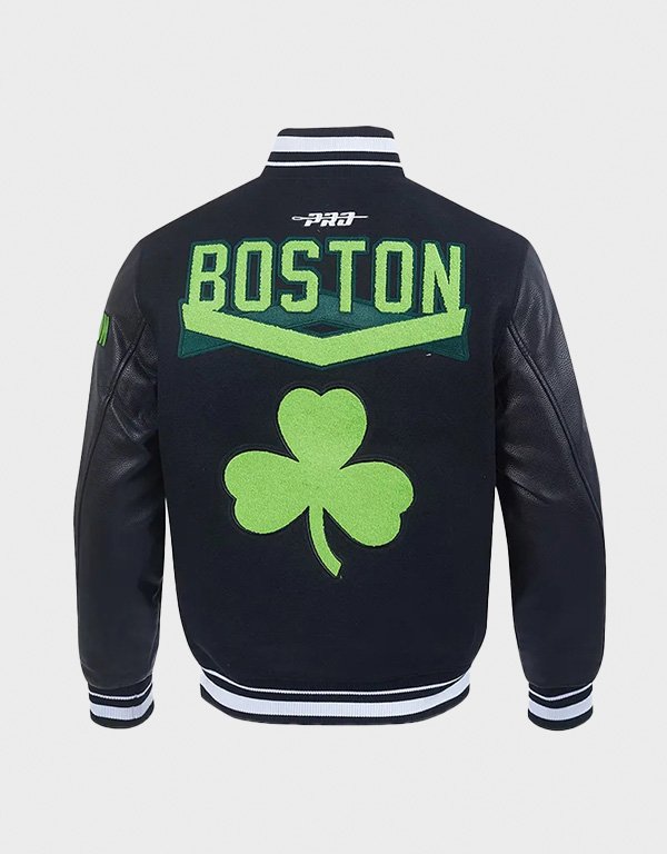 boston celtics 2024 25 city edition chenille black varsity jacket boston celtics 2024 25 city edition chenille black varsity jacket