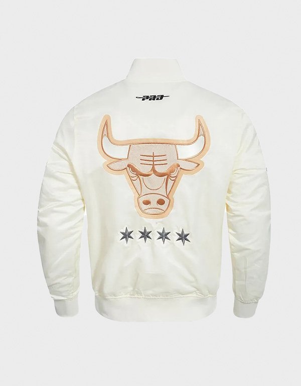 chicago bulls 2024 25 city edition pro standard cream satin jacket chicago bulls 2024 25 city edition pro standard cream satin jacket