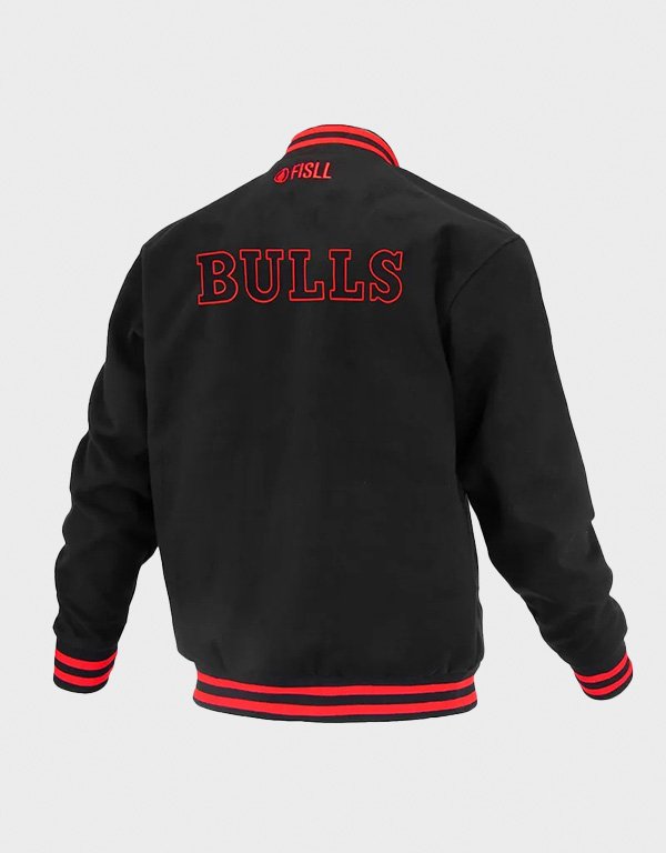 chicago bulls logoman shadow black varsity jacket chicago bulls logoman shadow black varsity jacket