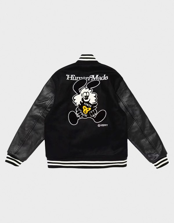 human made x verdy black varsity jacket human made x verdy black varsity jacket