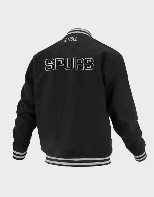 san antonio spurs logoman shadow black varsity jacket san antonio spurs logoman shadow black varsity jacket