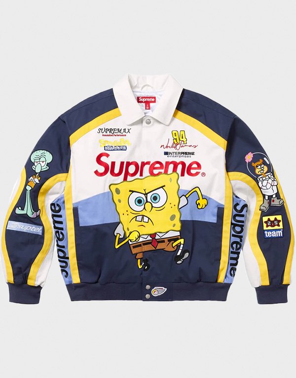 supreme x spongebob squarepants white jacket supreme x spongebob squarepants white jacket