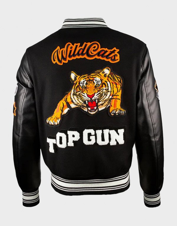 top gun wildcats black varsity jacket top gun wildcats black varsity jacket