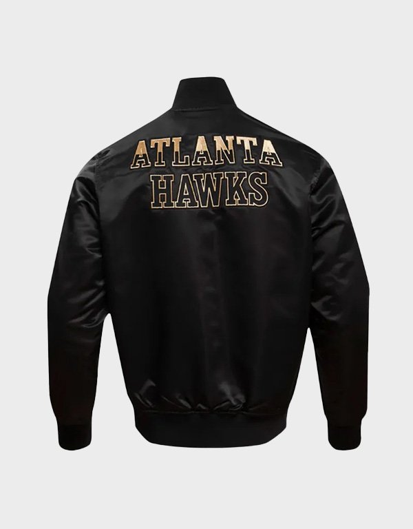 atlanta hawks gold logo satin jacket atlanta hawks gold logo satin jacket