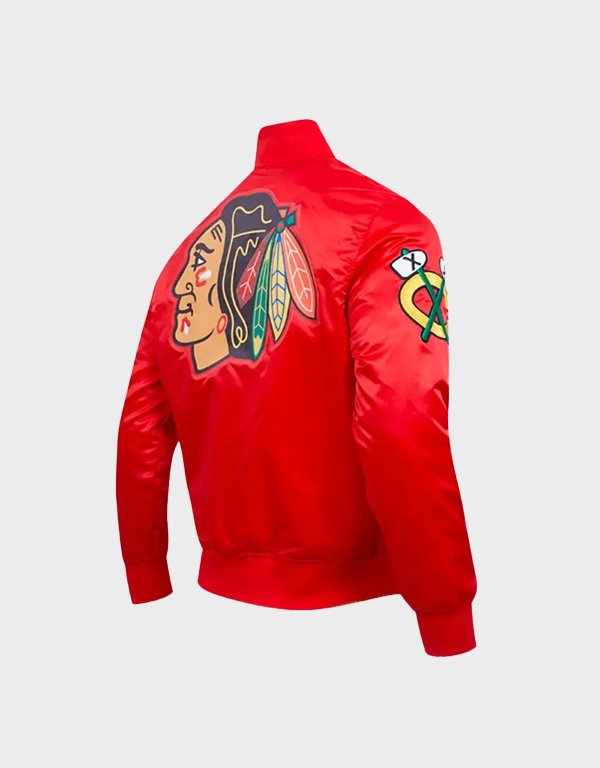 chicago blackhawks classic red satin jacket chicago blackhawks classic red satin jacket