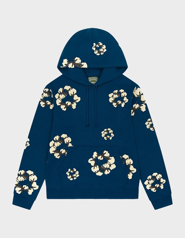 denim tears mono cotton wreath navy hoodie denim tears mono cotton wreath navy hoodie