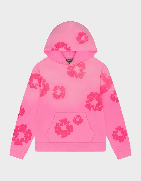 denim tears mono cotton wreath pink hoodie denim tears mono cotton wreath pink hoodie
