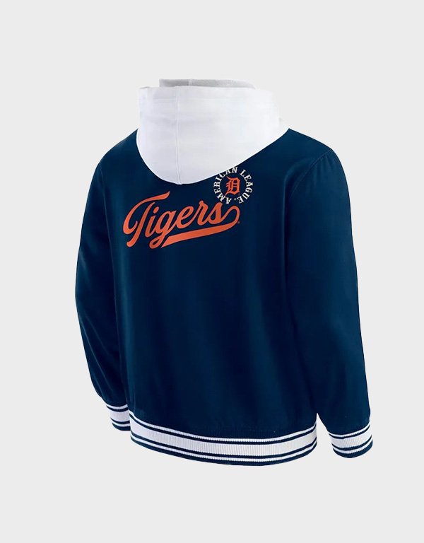 detroit tigers navy cotton hooded jacket detroit tigers navy cotton hooded jacket