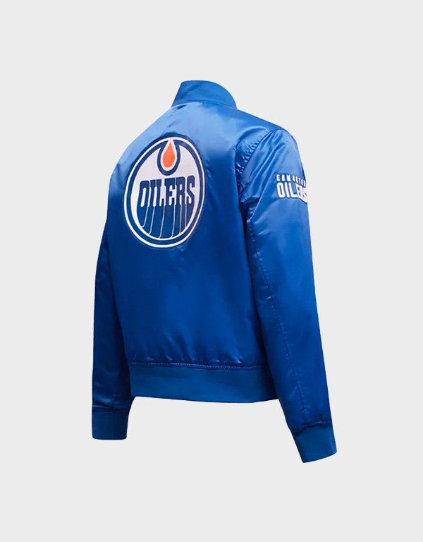 edmonton oilers classic blue satin jacket edmonton oilers classic blue satin jacket