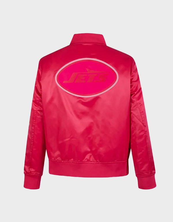 new york jets triple pink satin jacket new york jets triple pink satin jacket