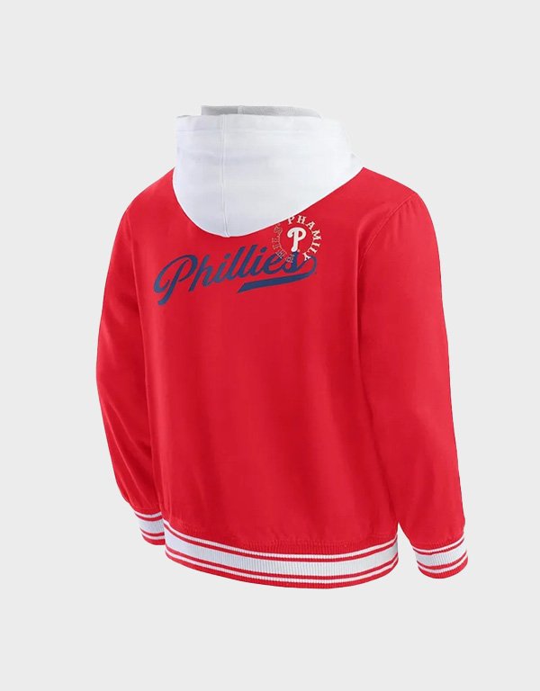 philadelphia phillies red cotton hooded jacket philadelphia phillies red cotton hooded jacket
