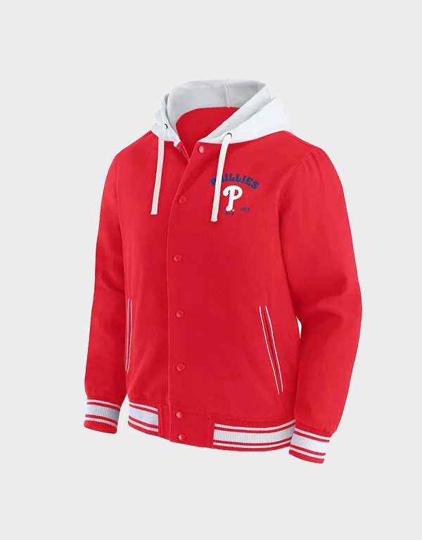 philadelphia phillies red hooded jacket philadelphia phillies red hooded jacket