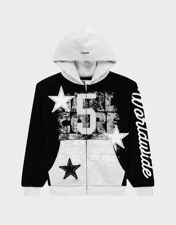 sp5der triple 5 stitch zip up hoodie sp5der triple 5 stitch zip up hoodie