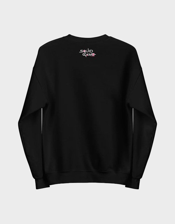 squid game mask embroidered pullover black sweatshirt squid game mask embroidered pullover black sweatshirt