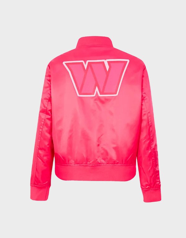washington commanders triple pink satin jacket washington commanders triple pink satin jacket