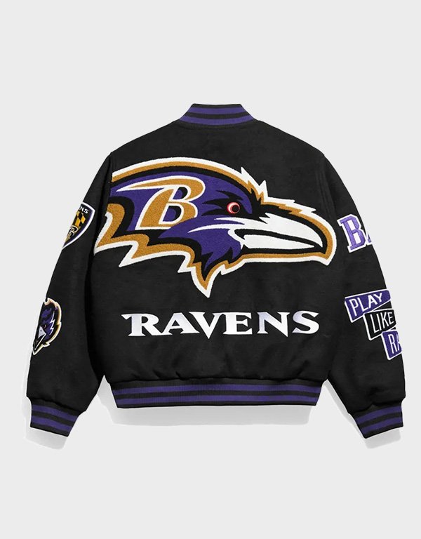 baltimore ravens pennant black varsity wool jacket baltimore ravens pennant black varsity wool jacket