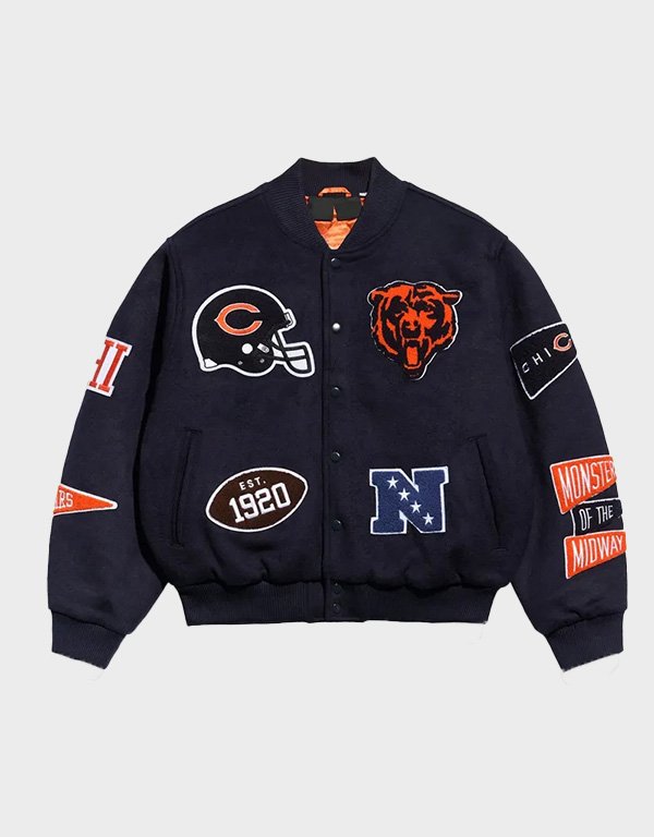 chicago bears pennant wool jacket chicago bears pennant wool jacket