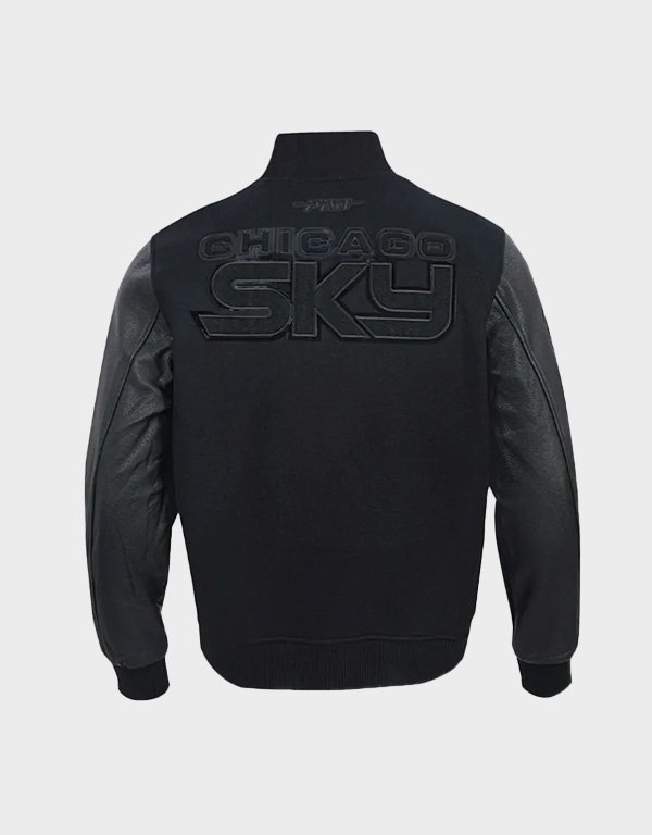 chicago sky triple black varsity jacket chicago sky triple black varsity jacket