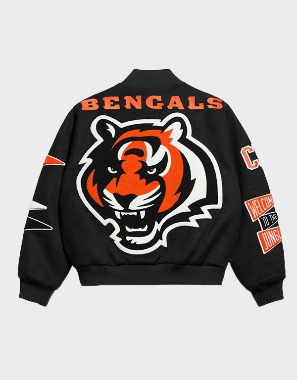 cincinnati bengals pennant black varsity wool jacket cincinnati bengals pennant black varsity wool jacket
