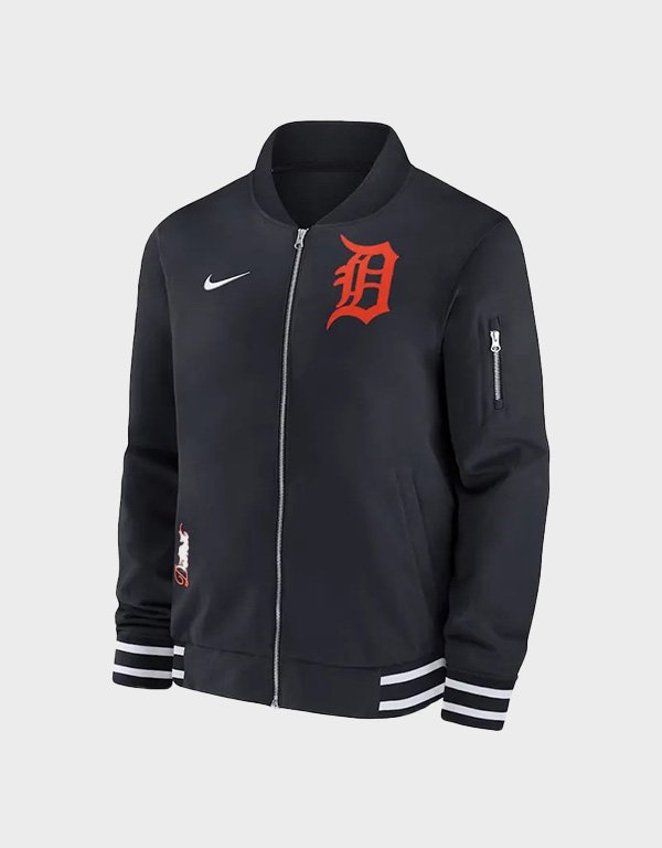 detroit tigers black bomber jacket detroit tigers black bomber jacket