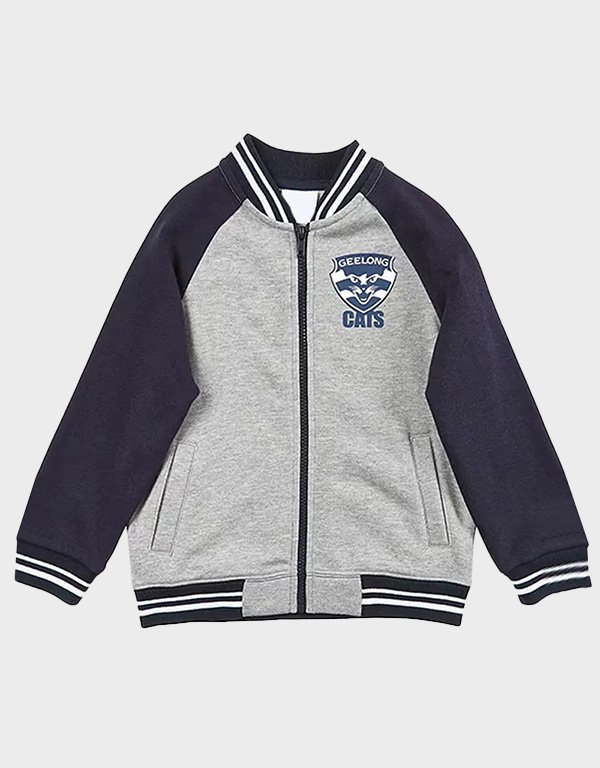 geelong cats gray and navy varsity jacket geelong cats gray and navy varsity jacket