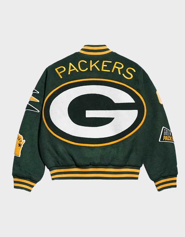 green bay packers pennant green varsity wool jacket green bay packers pennant green varsity wool jacket