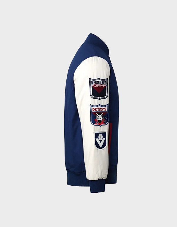 melbourne demons collegiate navy and white varsity jacket melbourne demons collegiate navy and white varsity jacket