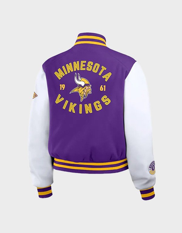 minnesota vikings varsity purple and white jacket minnesota vikings varsity purple and white jacket