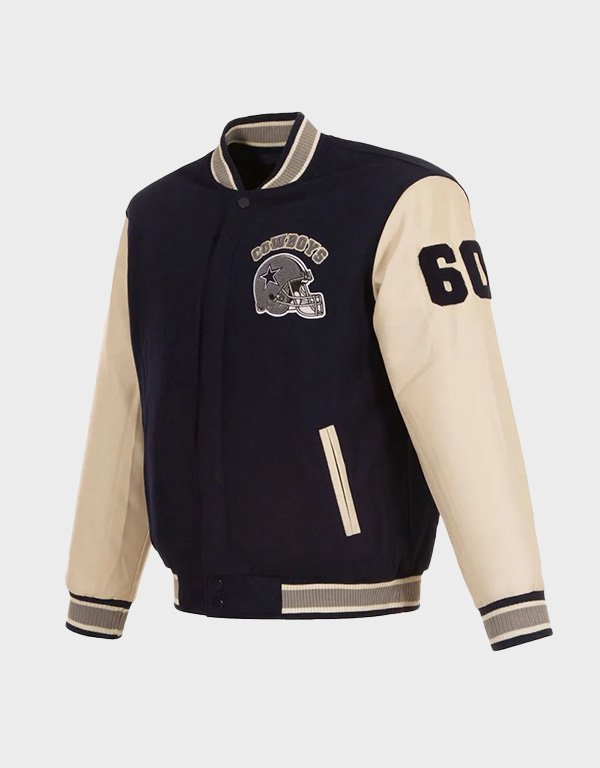 navy cream dallas cowboys varsity jacket navy cream dallas cowboys varsity jacket