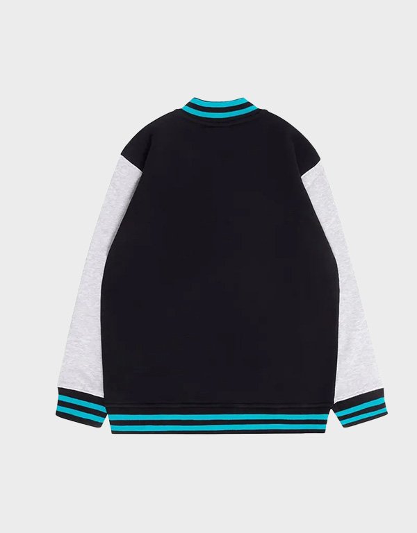 port adelaide black and gray varsity fleece jacket port adelaide black and gray varsity fleece jacket
