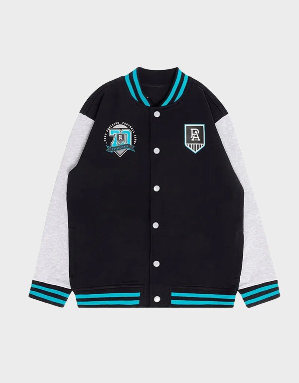 port adelaide varsity fleece jacket port adelaide varsity fleece jacket