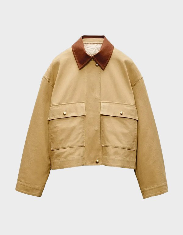 rachel zegler brown cotton jacket rachel zegler brown cotton jacket