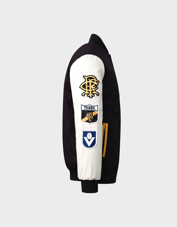 richmond tigers collegiate-black and white varsity jacket richmond tigers collegiate-black and white varsity jacket