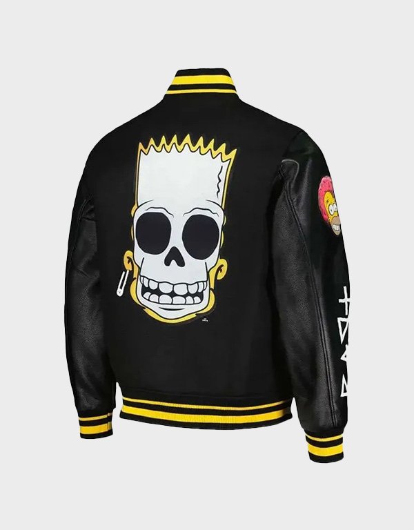 the simpsons freeze max polished punk bart black varsity jacket the simpsons freeze max polished punk bart black varsity jacket