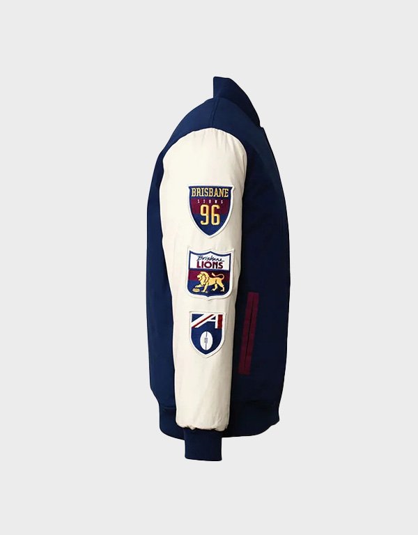 brisbane lions collegiate navy and white varsity jacket brisbane lions collegiate navy and white varsity jacket