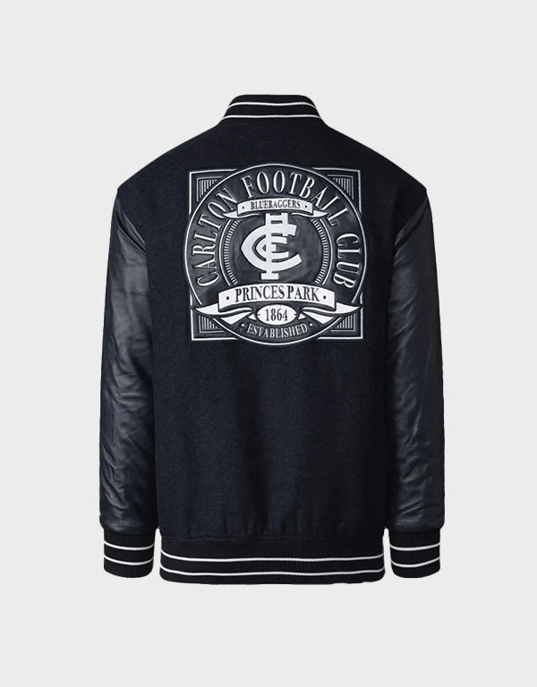 carlton blues football club black varsity jacket carlton blues football club black varsity jacket
