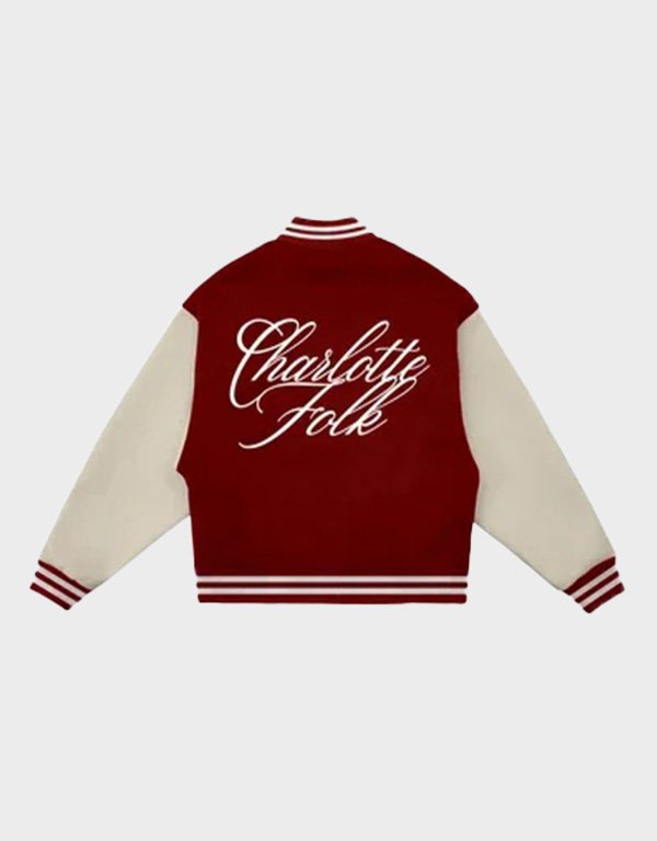 charlotte folk varsity jacket red charlotte folk varsity jacket red