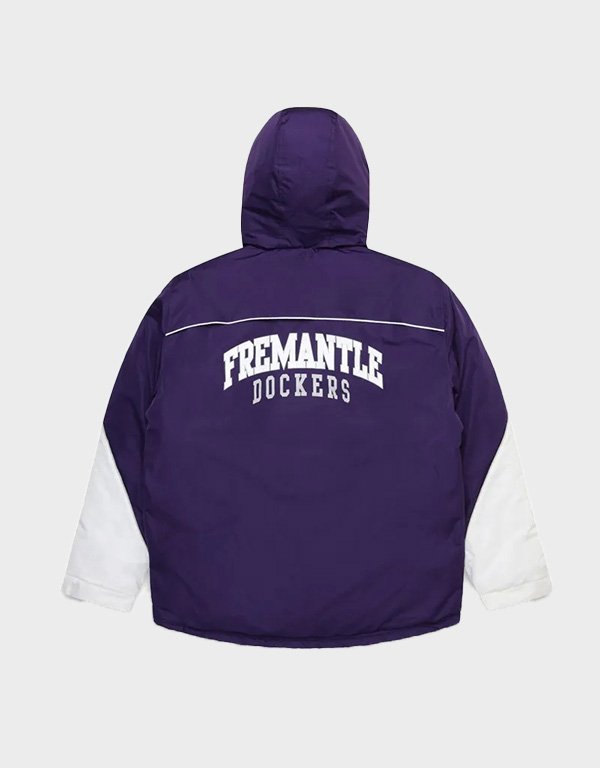 fremantle dockers stadium purple and white hooded jacket fremantle dockers stadium purple and white hooded jacket