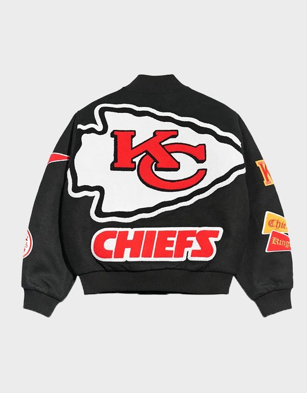 kansas city chiefs pennant black varsity wool jacket kansas city chiefs pennant black varsity wool jacket