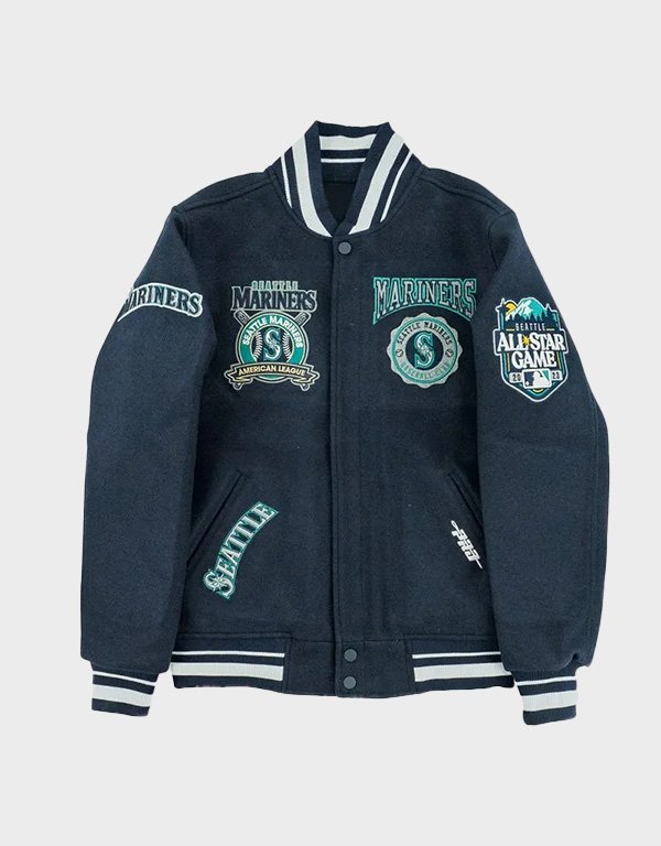 seattle mariners crest varsity jacket seattle mariners crest varsity jacket