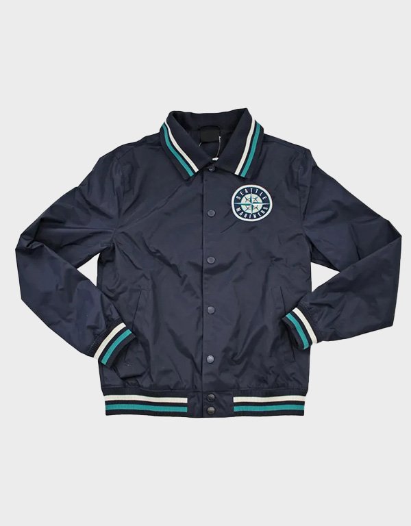 seattle mariners navy nylon bullpen jacket seattle mariners navy nylon bullpen jacket