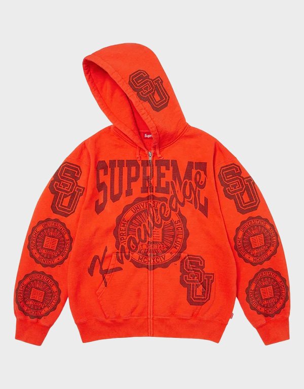 supreme knowledge reigns zip up orange hoodie supreme knowledge reigns zip up orange hoodie