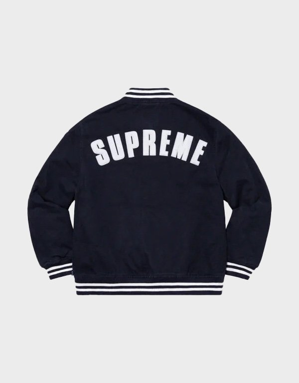 supreme new era mlb varsity navy jacket supreme new era mlb varsity navy jacket