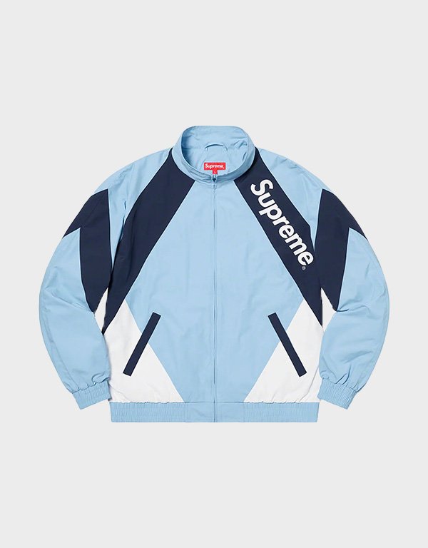 supreme paneled light blue track jacket supreme paneled light blue track jacket