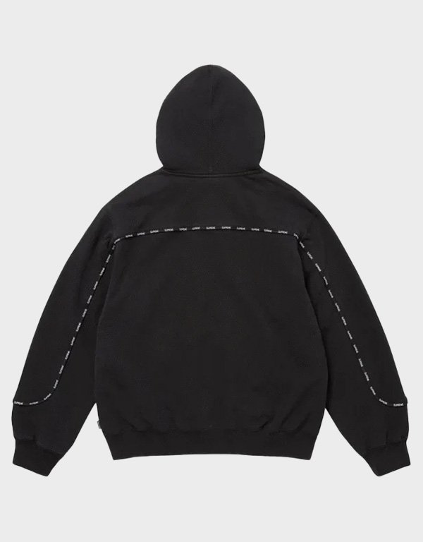 supreme piping zip up black hoodie supreme piping zip up black hoodie