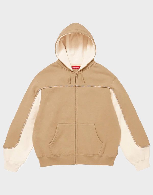 supreme piping zip up dark tan hoodie supreme piping zip up dark tan hoodie
