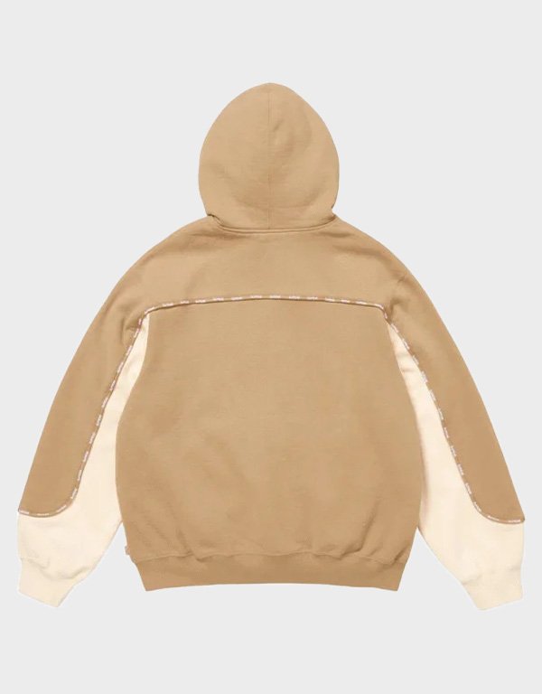 supreme piping zip up hoodie dark tan supreme piping zip up hoodie dark tan