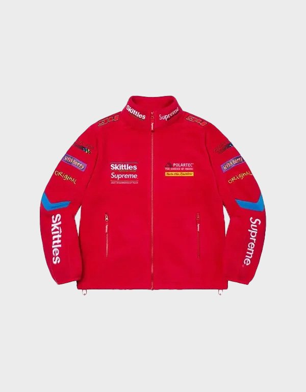 supreme skittles polartec varsity jacket supreme skittles polartec varsity jacket